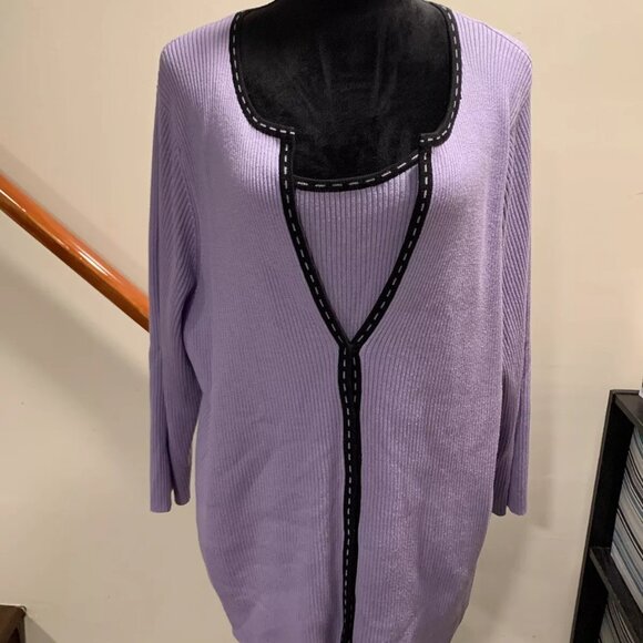 R.Q.T Women’s Blouse And Cardigan Size 2X - Picture 1 of 7